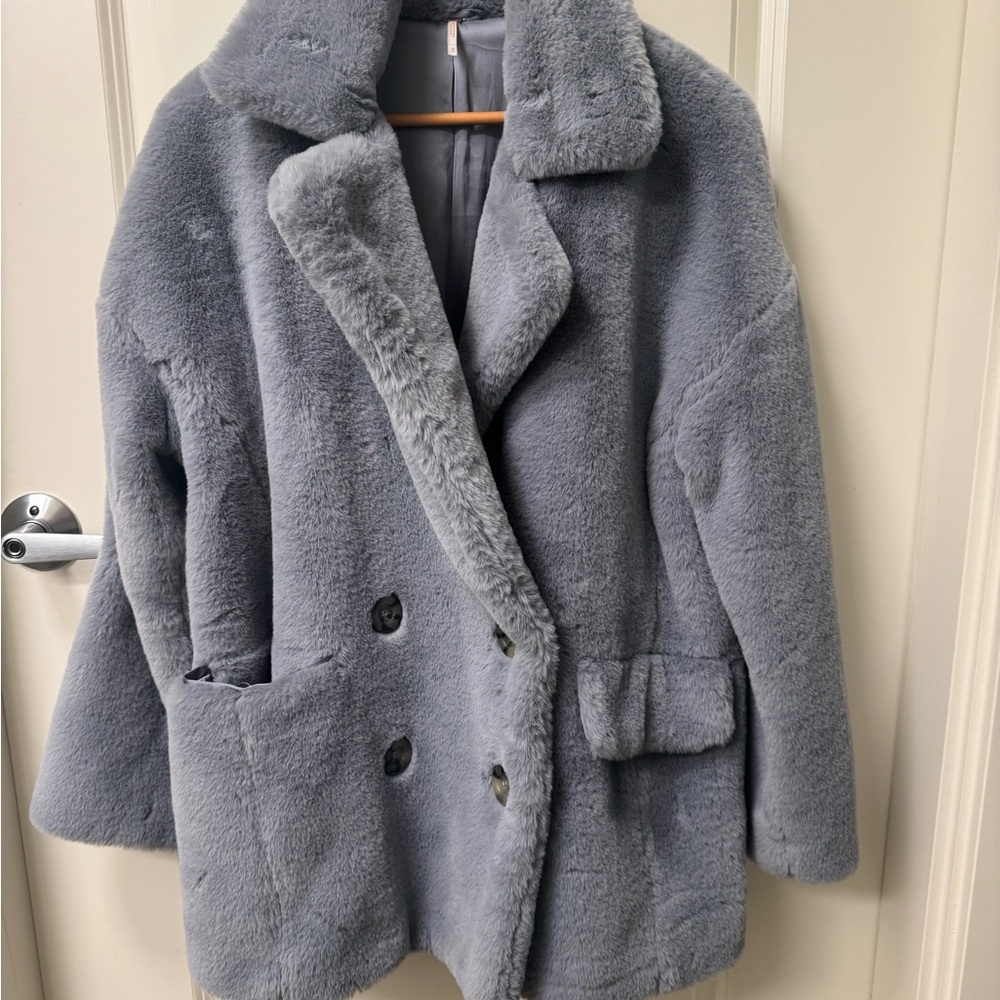 Free People Charcoal Teddy Jacket